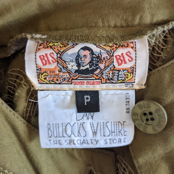 Vintage Olive Green Cardigan Button Front Jacket pea green Gene Ewing Bis - Picture 6 of 9